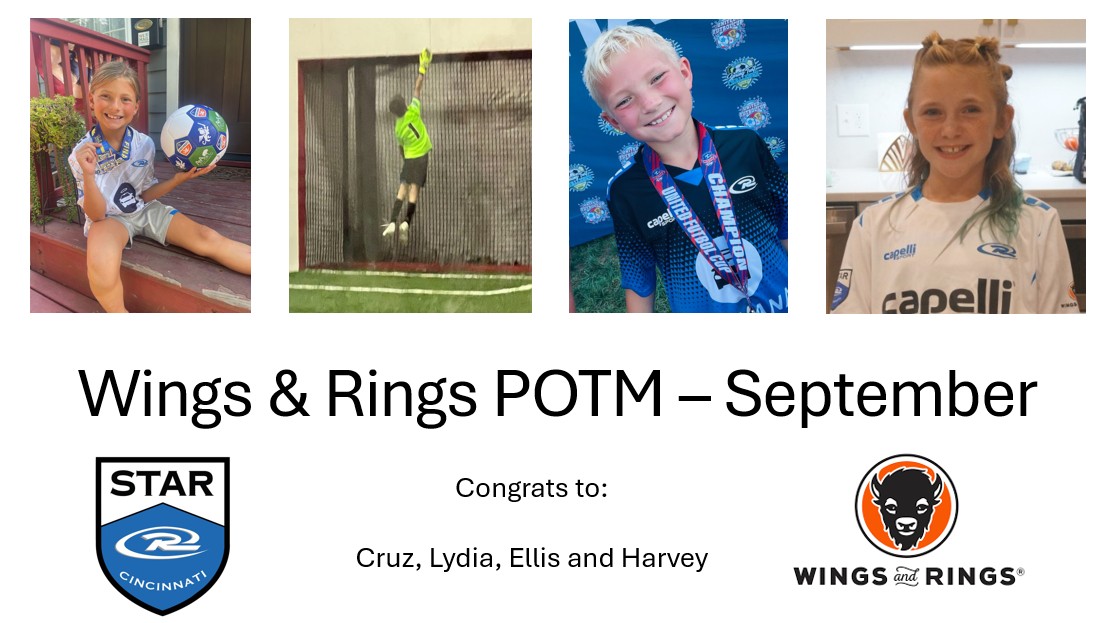 STARSoccerClub's tweet image. September Player of the Month

Congrats to Cruz, Lydia, Ellis &amp;amp; Harvey — recognized not just for performance, but for character that elevates their team and reflects our club values!

Thank you to @bwrfinneytown for supporting our players!

#WeAreSTAR 
#RUID 
@RushSoccer