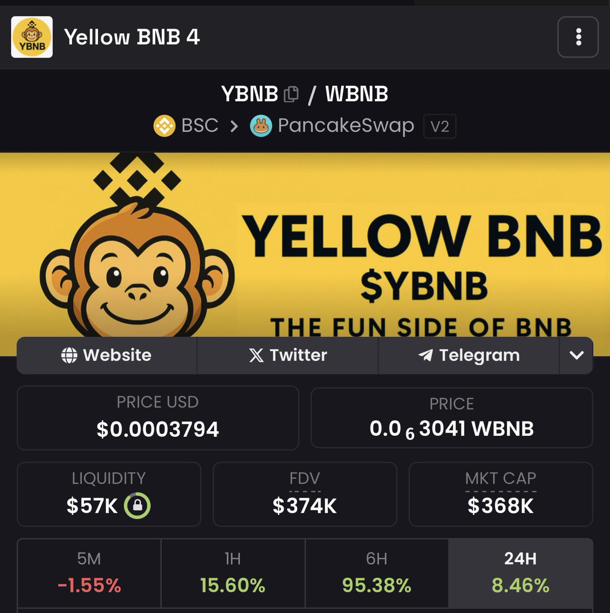 DCryptoHive's tweet image. Since launch, @yellowbnb_4 has been steadily gaining more holders and growing fast on X. Clearly, the team is building something special with solid partnerships forming behind the scenes.

Can’t wait for the chart to reflect all that hard work. $YBNB is gearing up to melt faces.…