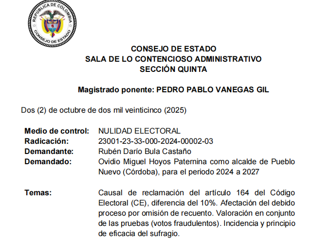 Atención abogados y asesores políticos, interesante decisión del Consejo de Estado. 

De probarse que algunos votos fueron marcados por una misma persona en el recuadro del candidato 
                   ¿anula la elección demandada?

Para la corporación judicial, la respuesta es