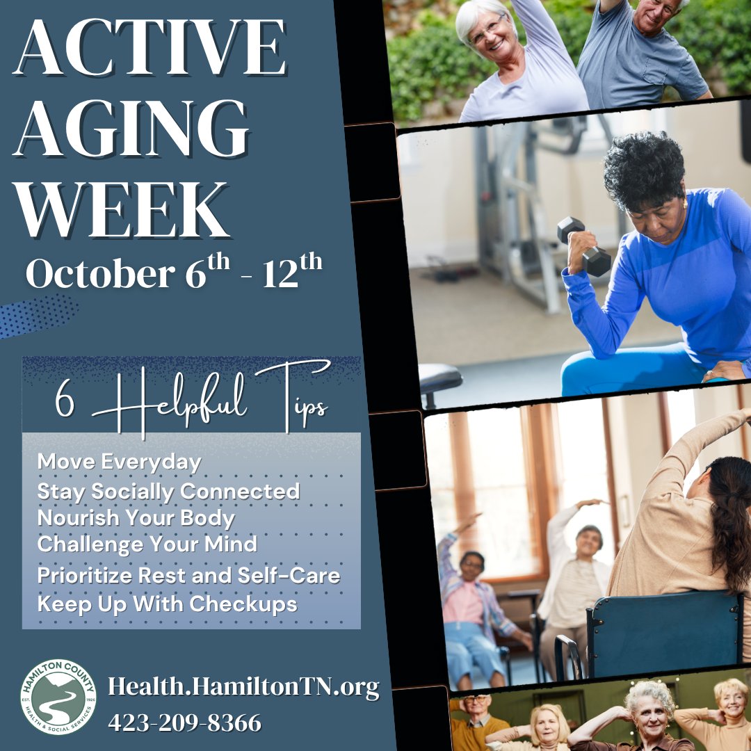 Aging doesn't have to be intimidating! Regardless of our age, we can always discover ways to stay active and feel our best by doing these six simple things:
1. Move Every Day Your Way!
Physical activity doesn’t have to mean the gym. Take a walk, stretch during commercials, dance