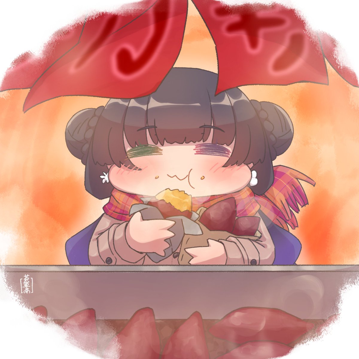 「#これを見た人は無言で去年の10月の画像を貼る」|茶菓南サカナ（SakanaSakana）のイラスト