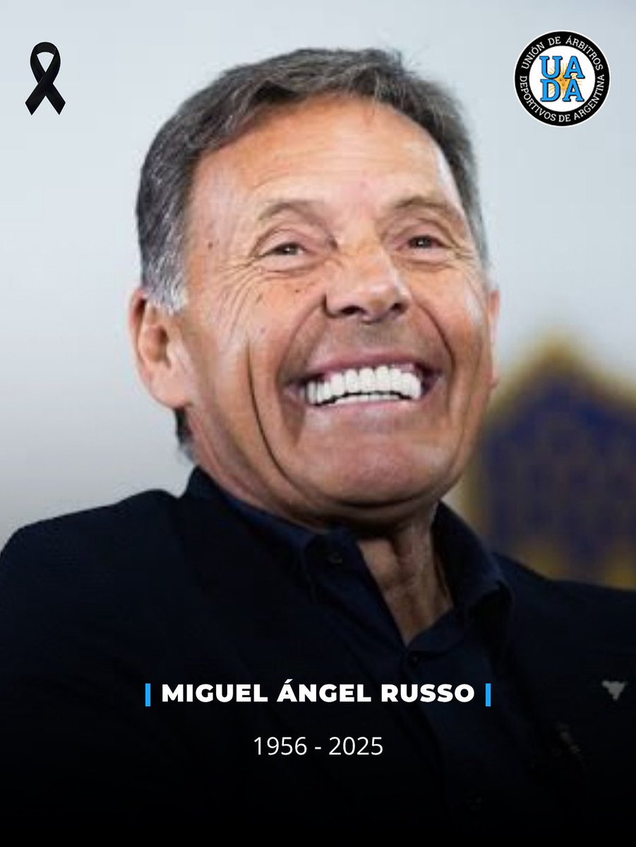 La Unión de Árbitros Deportivos de Argentina expresa su más profundo pesar por el fallecimiento de Miguel Ángel Russo. Acompañamos en este difícil momento a su familia, allegados y seres queridos, haciéndoles llegar nuestras condolencias y todo nuestro apoyo.