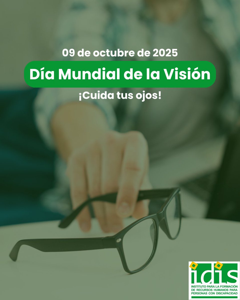 FundacionIDIS's tweet photo. 9 de octubre: Día Mundial de la Visión🤓
¡Cuida tus ojos!👀

#DiaMundialDeLaVision #CuidaTusOjos https://t.co/OWBxZoIH4e