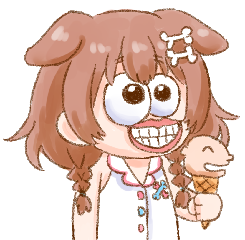 戌神ころね 「アイスクリーム!!! #できたてころね #生神もんざえもん」|ねこやまのイラスト