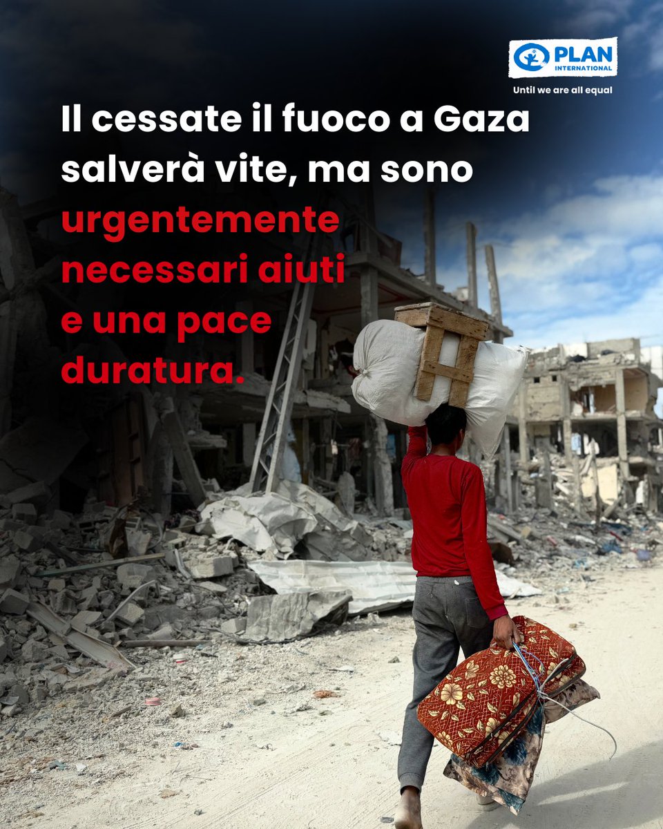 L’accordo di cessate il fuoco di oggi rappresenta un segnale di speranza dopo tanta sofferenza.
Deve essere accompagnato da una pace duratura e da un rafforzamento urgente degli aiuti umanitari. plan-international.it/news/il-cessat…