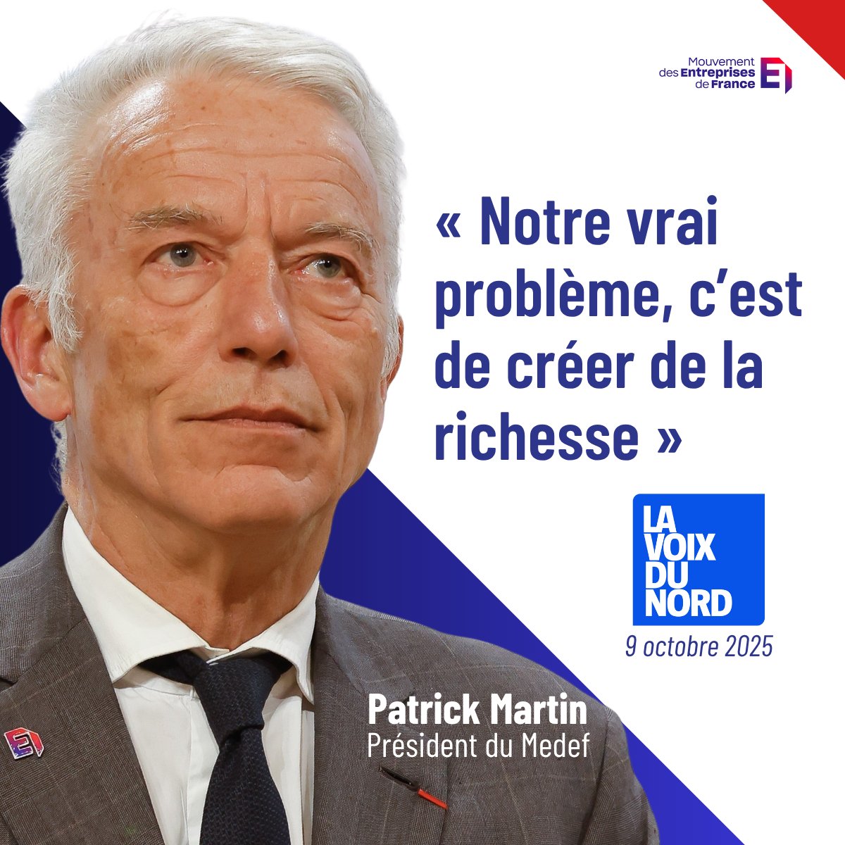Patrick Martin (@patrickmartin_1) on Twitter photo Dans <a href="/lavoixdunord/">La Voix du Nord</a>, j’ai rappelé l’urgence d’un débat public centré sur l’#emploi, l’#innovation et l’#investissement, plutôt que sur la seule fiscalité.
On ne renflouera pas les caisses avec des impôts en plus, mais en encourageant la croissance économique et la création Dans <a href="/lavoixdunord/">La Voix du Nord</a>, j’ai rappelé l’urgence d’un débat public centré sur l’#emploi, l’#innovation et l’#investissement, plutôt que sur la seule fiscalité.
On ne renflouera pas les caisses avec des impôts en plus, mais en encourageant la croissance économique et la création
