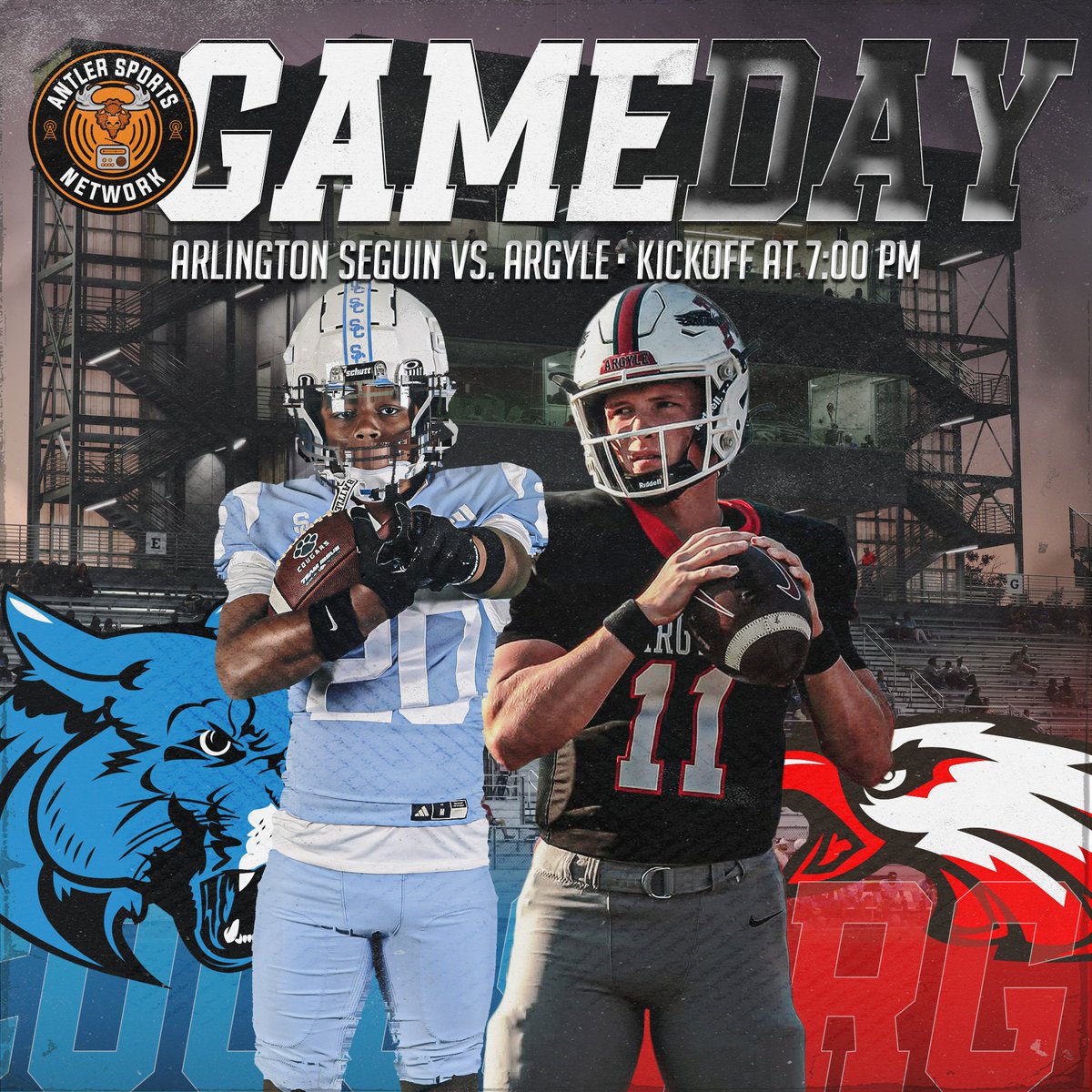 Antler Sports Network (@antler_sn) on Twitter photo The ASN is heading back to Glaspie Field tonight!
๐ผ<a href="/SeguinCougarFB/">Seguin Cougar Football ๐๐พ</a> vs. ๐ฆ
#5 <a href="/argylegridiron/">Argyle Football</a>
โฐ Pregame @ 6:25p
๐บ antlersn.tv and ASN Roku App
๐๏ธ Special Pregame Guest: <a href="/ProfessorDiggs/">Matt Diggs</a>
<a href="/AISD_ATH/">Arlington ISD Athletics</a> <a href="/ArgyleSports/">Argyle Eagles Booster Club</a> <a href="/ArgyleISD/">Argyle ISD</a> <a href="/ArlingtonISD/">Arlington ISD</a> <a href="/GMsportsmedia1/">GM Sports Media</a> <a href="/ihss_dfw/">DFW Inside High School Sports</a> The ASN is heading back to Glaspie Field tonight!
๐ผ<a href="/SeguinCougarFB/">Seguin Cougar Football ๐๐พ</a> vs. ๐ฆ
#5 <a href="/argylegridiron/">Argyle Football</a>
โฐ Pregame @ 6:25p
๐บ antlersn.tv and ASN Roku App
๐๏ธ Special Pregame Guest: <a href="/ProfessorDiggs/">Matt Diggs</a>
<a href="/AISD_ATH/">Arlington ISD Athletics</a> <a href="/ArgyleSports/">Argyle Eagles Booster Club</a> <a href="/ArgyleISD/">Argyle ISD</a> <a href="/ArlingtonISD/">Arlington ISD</a> <a href="/GMsportsmedia1/">GM Sports Media</a> <a href="/ihss_dfw/">DFW Inside High School Sports</a>