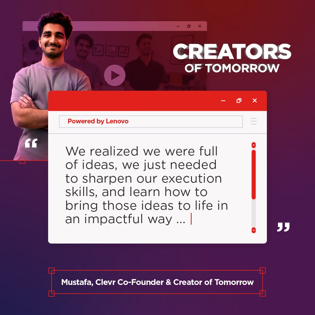 Lenovo_Africa's tweet photo. Kicking things off with Cyrus &amp; Mustafa 🤝The duo behind Clevr are turning ideas into impact — and they’re just getting started. 🌟Smarter learning starts here: upload, share, and organize your way. 💻#CreatorsOfTomorrow → https://t.co/i7ZICDDcoZ https://t.co/nEXCSVVTLn