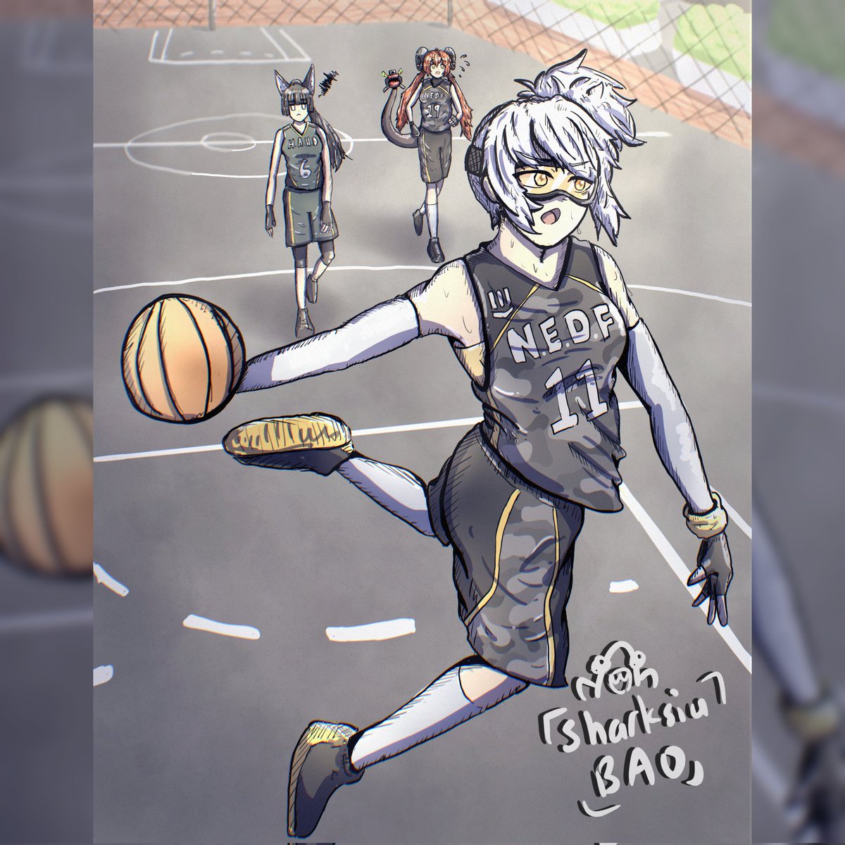 Soldier 11 ballin’ on the court 😗🏀
Saw a meme of Kobeni drawn over a Kobe Bryant dunk and thought, mann I gotta do that with Zenless 😂

So here’s Soldier 11 dunkin’ on em 🙃

#ZenlessZoneZero #Soldier11 #OrphieMagus #miyabi #zzzero