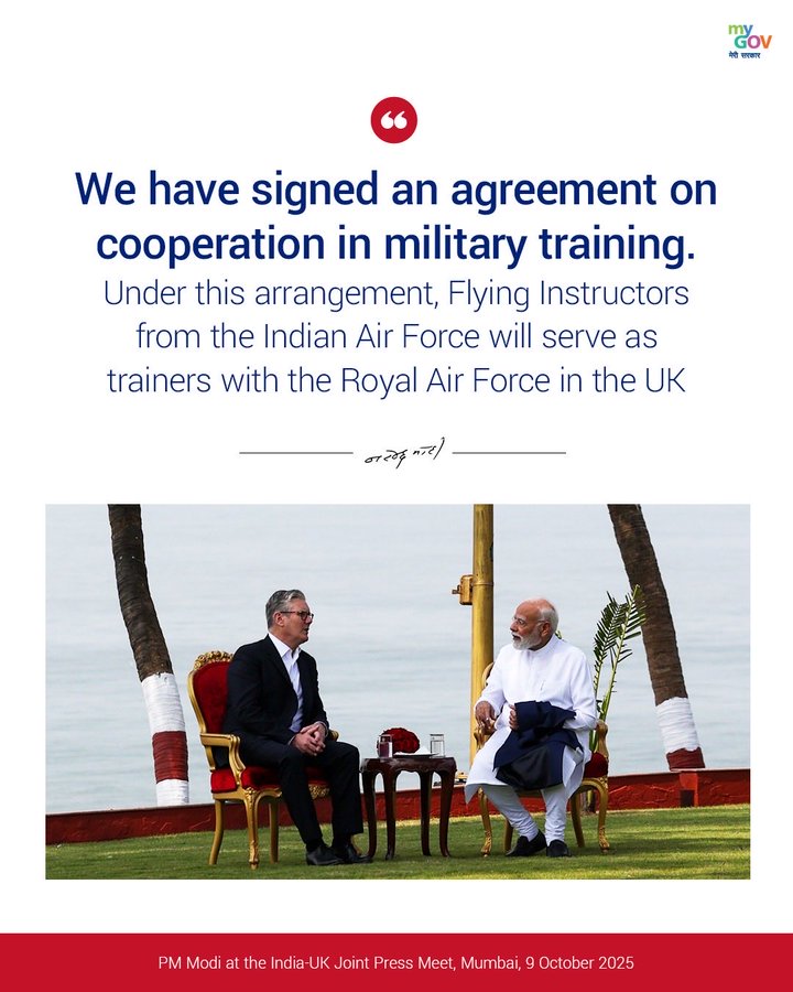 BJPShanthikumar's tweet image. From once buying defence tech to now sharing our expertise with the world, this is New India taking flight.

India and the UK have inked a landmark agreement on military training cooperation. Indian Air Force instructors will now train alongside the Royal Air Force, a proud…