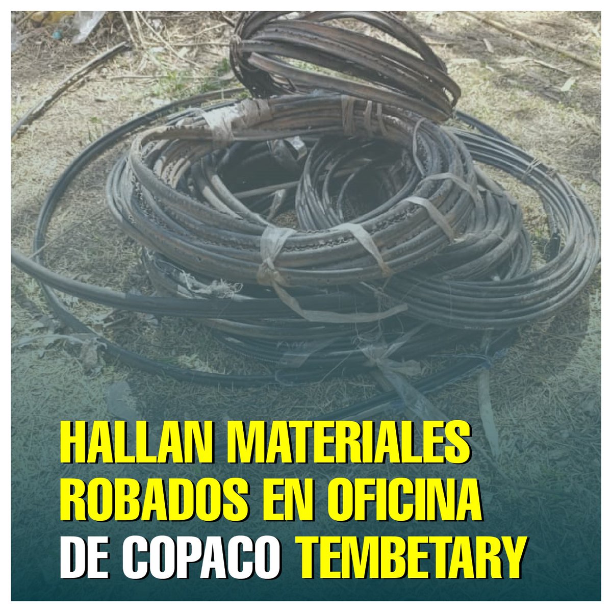 COPACO_SA's tweet image. Hallan restos de cables robados de COPACO ocultos en la Central de Tembetary. La evidencia fue entregada a la Policía y la denuncia radicada en la Comisaría 7ma de Asunción. Más detalles 👇
copaco.com.py/index.php/hall…