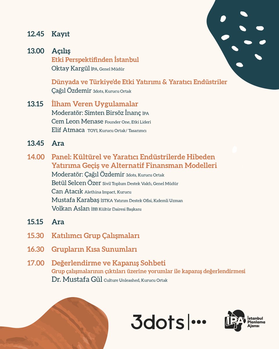 31 Ekim Cuma günü Kültürel ve Yaratıcı Sektörlerde Etki Yatırımları ile Alternatif Finansman etkinliğinde buluşuyoruz!

Buluşmada, kültürel ve yaratıcı sektörlerin ekonomik ve toplumsal dönüşümdeki etkisini artırmak için alternatif finansman modellerini tartışmaya açarak, alanın