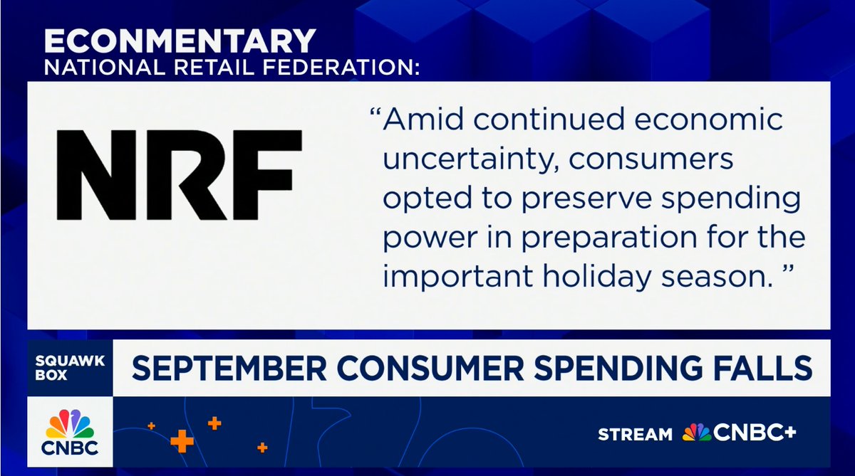 NRFnews's tweet photo. CNBC’s Steve Liesman joins ‘Squawk Box’ to break down the latest results from the CNBC/NRF Retail Monitor, powered by Affinity Solutions. https://t.co/L9FcyOjYEP https://t.co/Op2497mSwu