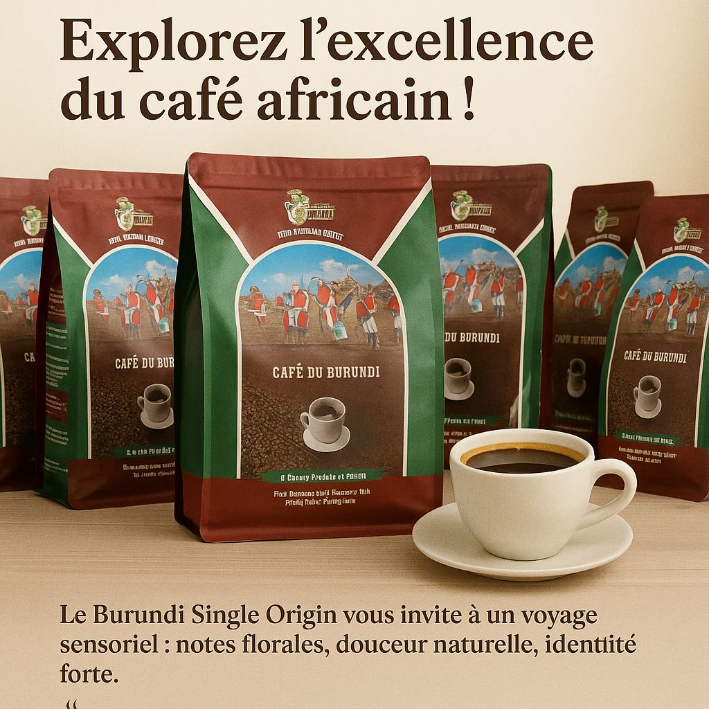 #CAFE DU #BURUNDI. 
☕ 100% Arabica–Pure Origine  
Issu des hautes collines du Burundi, cultivé avec soin, récolté à la main et transformé avec passion.
Un café de caractère, aux notes florales et fruitées, symbole d’un terroir unique.<a href="/NtareHouse/">Ntare Rushatsi House</a> <a href="/BurundiGov/">Bureau du Premier Ministre</a> <a href="/MAEBurundi/">MAEIRCD</a> <a href="/jumuiya/">East African Community</a>
