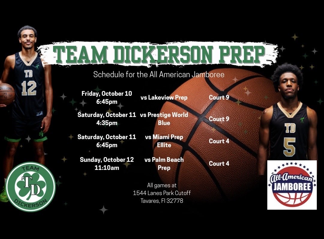 Schedule for this weekend at the All American Jamboree in Orlando. <a href="/TeamDickerson1/">Team Dickerson</a>