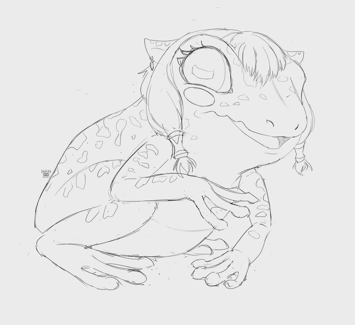 A sketch commission done for <a href="/MorgyPieTFs/">Morgan🔞</a> of their FFXIV character transformed into a giant toad. Thanks for commissioning me!