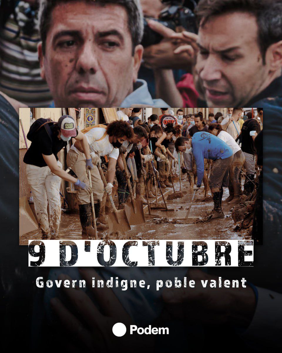 🔥 Hui celebrem el 9 d’Octubre a les nostres llars pel risc de la DANA.

📰 Aquesta enquesta demostra la deslegitimació total del govern de Mazón: bit.ly/PodemTorrent067

✊ Feliç dia, valencianes i valencians! Amb tota la nostra força cridem: Mazón, dimissió!

#MazonDimissió