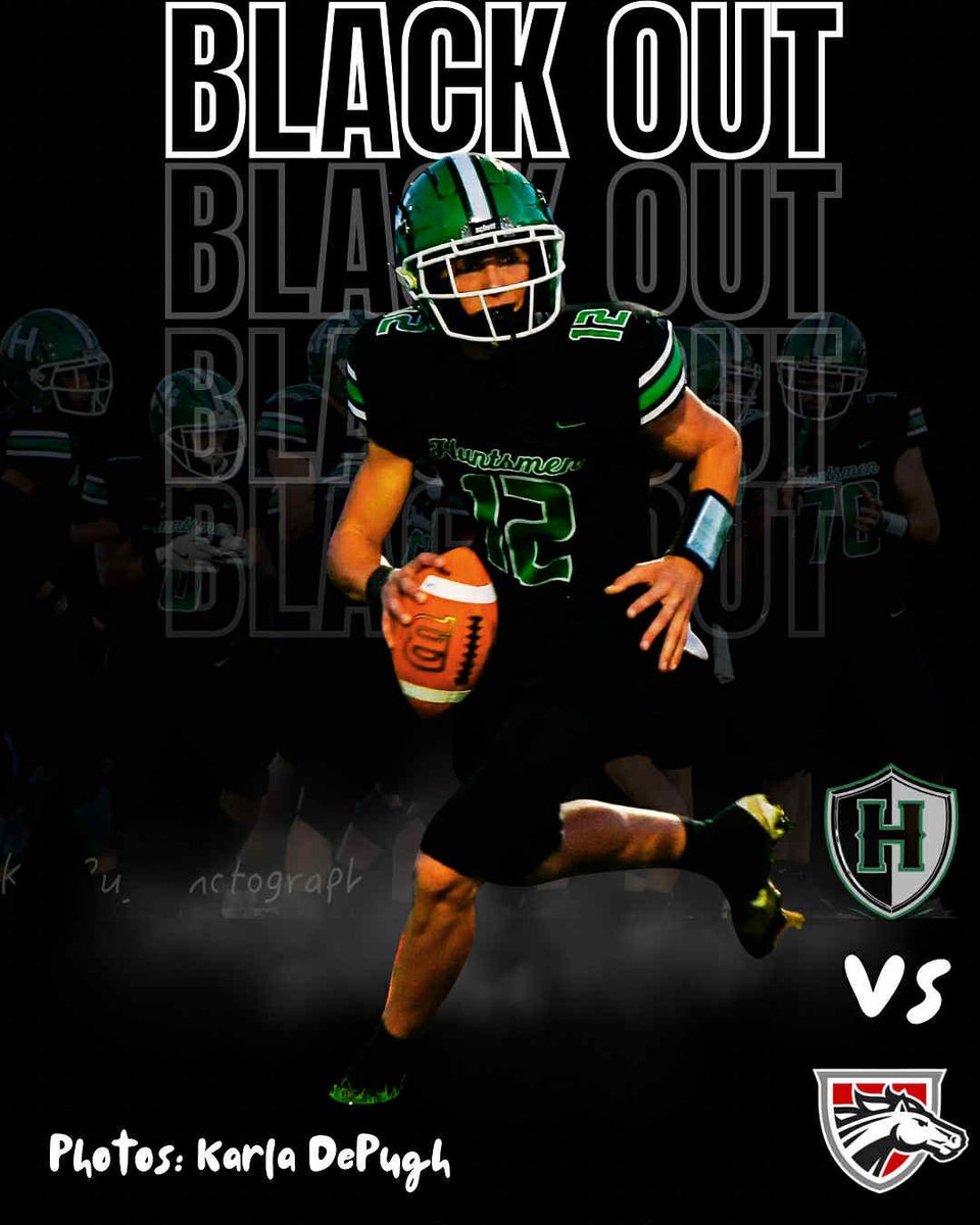 Blackout in The Township! Come out in black and support your HuntsmenFootball as we battle against the Westfall Mustangs this Friday!  
#HuntsmenFootball #DRIP #BrickByBrick #BlackOut