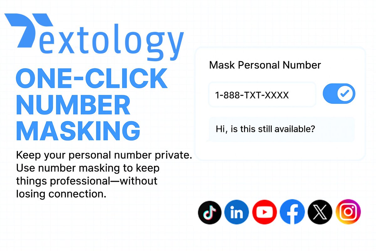 textologyhub's tweet image. 🔐 Keep it private. Stay connected.
 With One-Click Number Masking, Textology hides your personal number while keeping customer communication open.
#Privacy #BusinessTools #TextologyPro #SecureMessaging