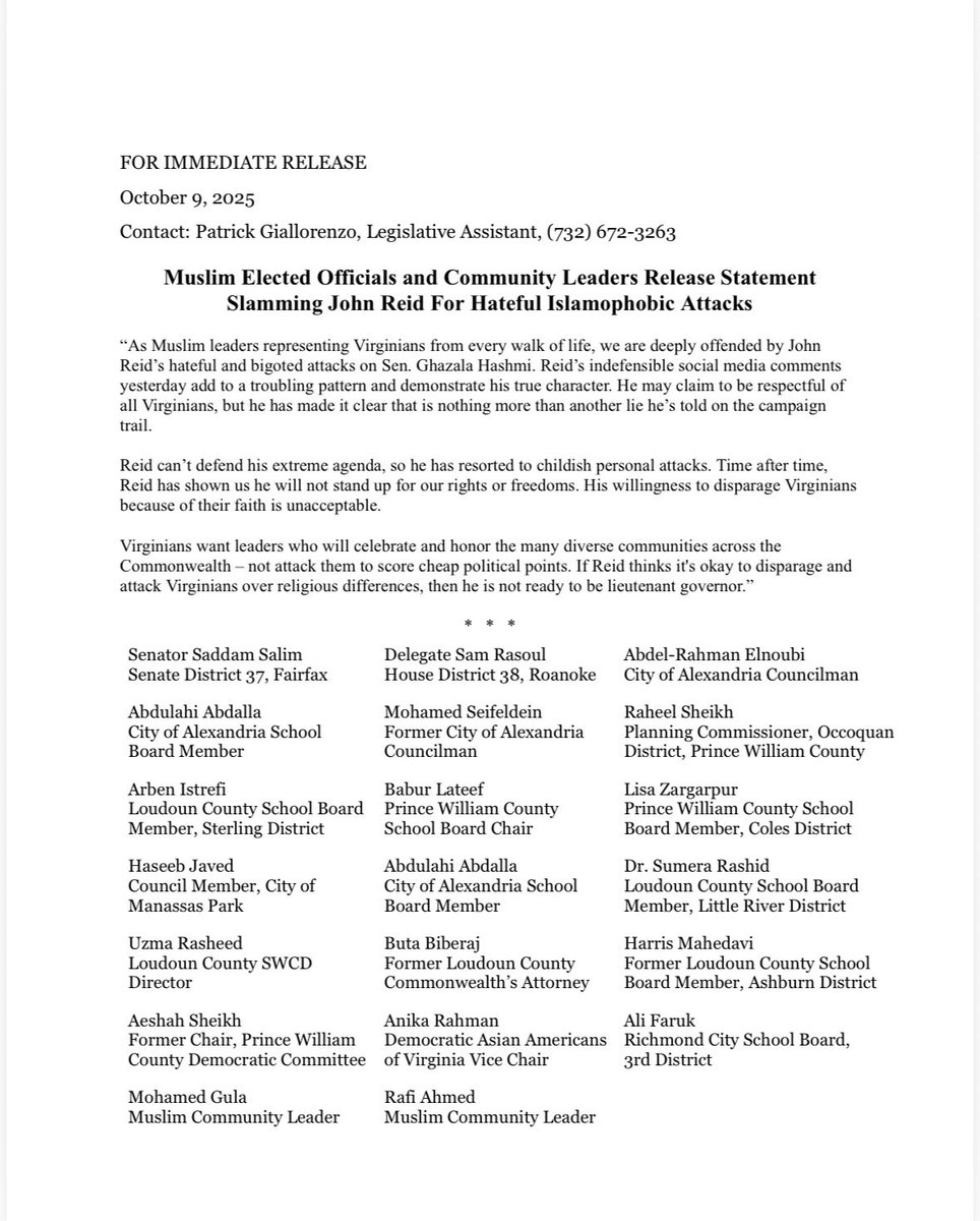 aeshahchic's tweet photo. My statement together with Muslim leaders from across the Commonwealth in response to John Reid's pattern of Islamophobic statements. https://t.co/8B0REDQJV3