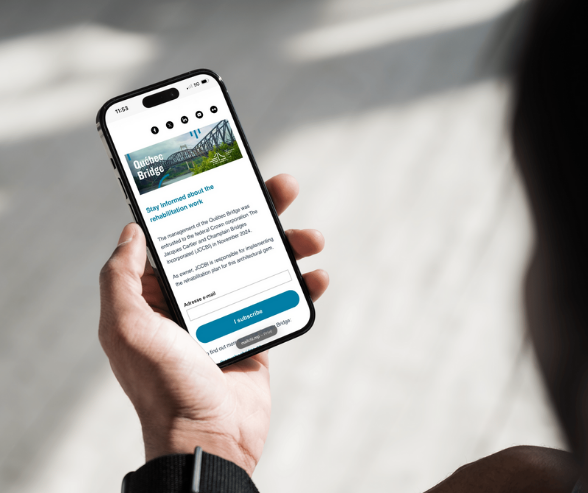 Découvrez les travaux en cours sur la structure du pont de Québec dans la 2e édition de l'infolettre dédiée à cet ouvrage iconique! ➡️mailchi.mp/pjcci/infolett…

Je m'inscris à l'infolettre pour être informé en primeur des travaux de réhabilitation au pont de Québec!