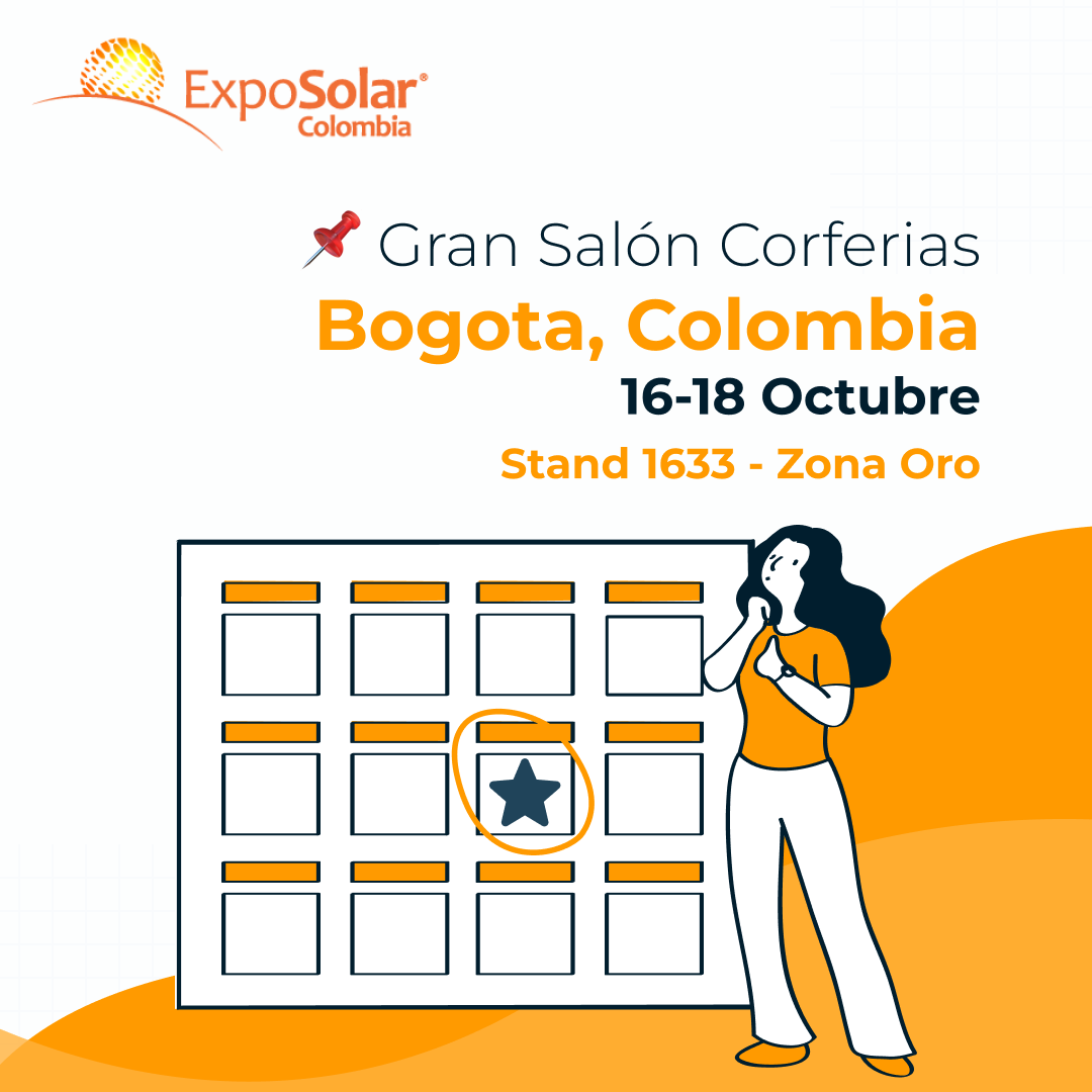 sunwise_io's tweet photo. ¡Resta una semana para la @ExposolarCol! 

Conecta @sunwise_io en el stand 1633 de la Zona Oro 
🗓️16 al 18 de octubre
📌Gran Salón Corferias
🌎Bogotá - Colombia

Si no asistirás, no te preocupes. Reserva una demo remota con nuestro equipo 
👉 https://t.co/lorq6QlO2E

#ExpoSolar https://t.co/upnUR3rSj4