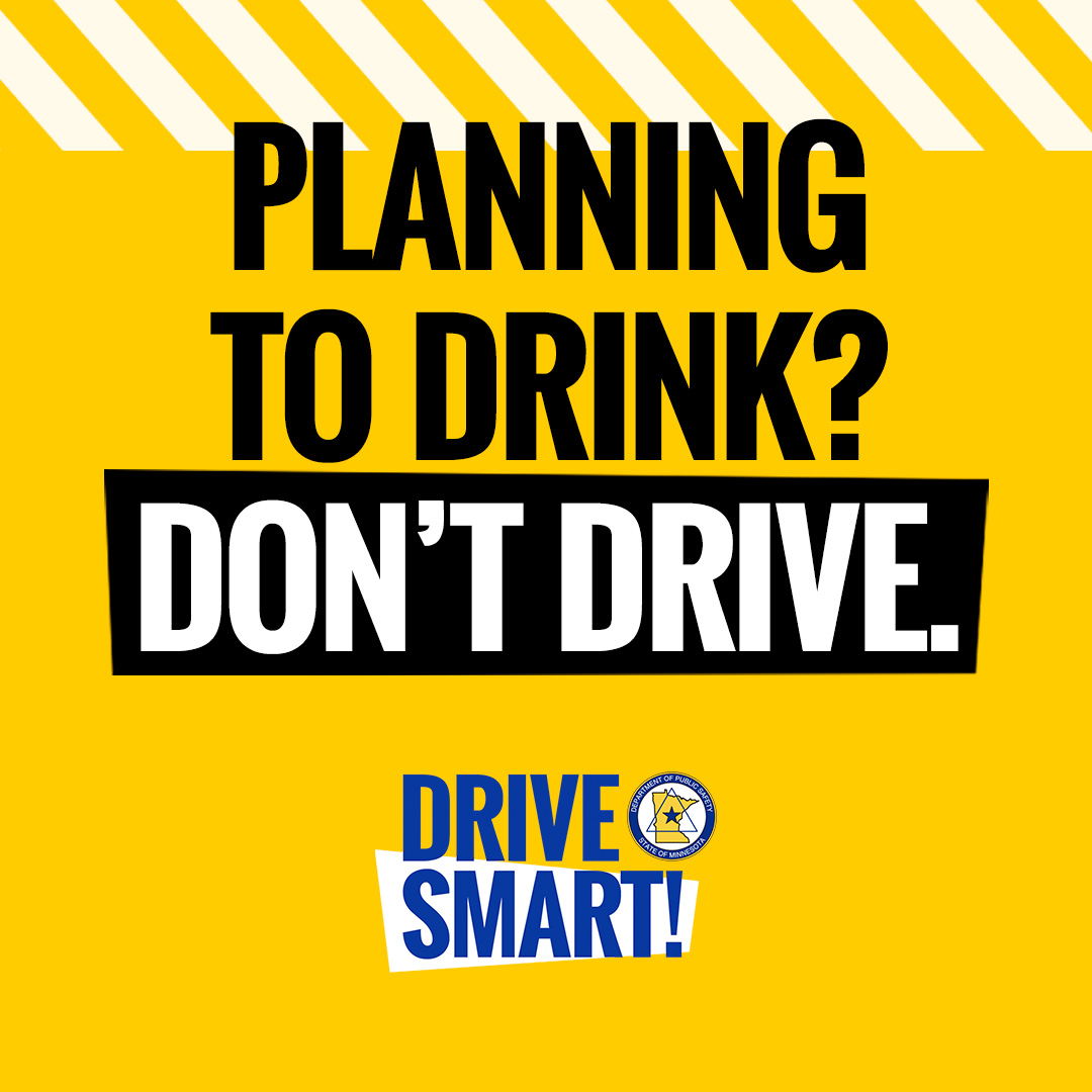 MnDPS_DPS's tweet image. Have celebrations planned over the weekend? If you’re drinking, then the most important part of any party is the sober ride home. Drive sober or you will be pulled over.