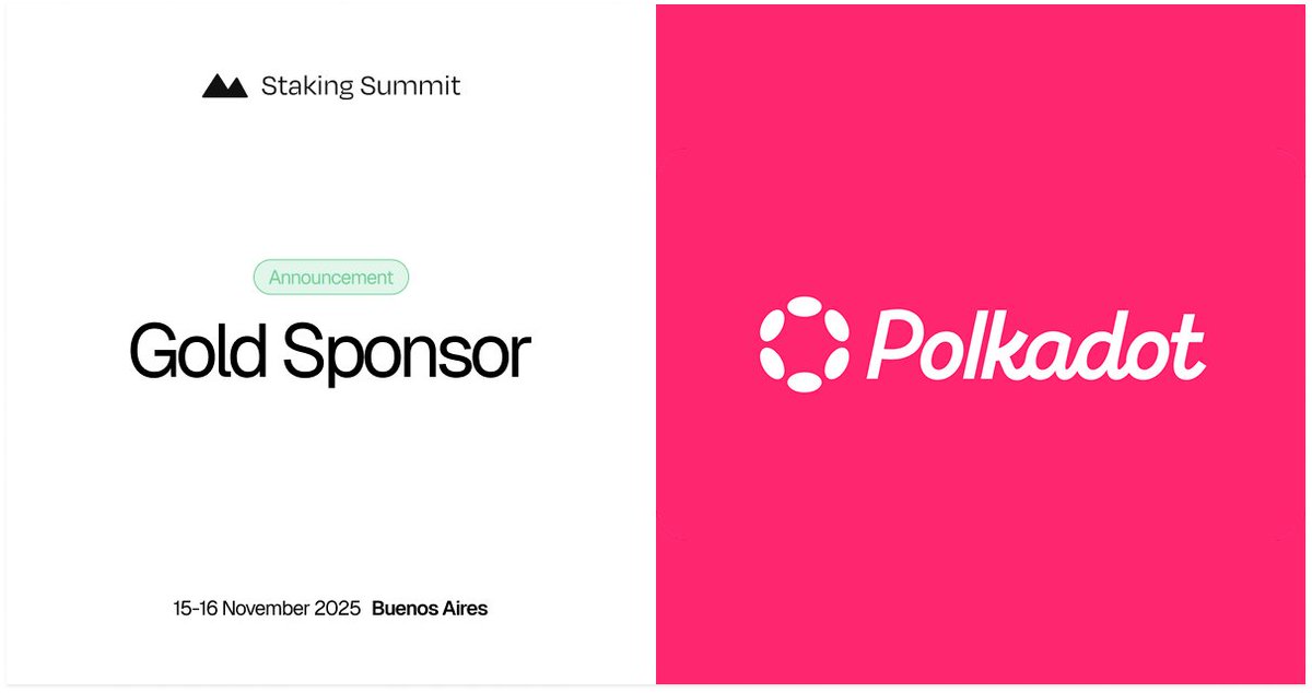 StakingSummit's tweet image. Polkadot joins the Staking Summit Buenos Aires as a Gold Partner!
@Polkadot empowers builders, individuals, and communities to shape a freer, more open web.
Meet them in Buenos Aires, Nov 15-16