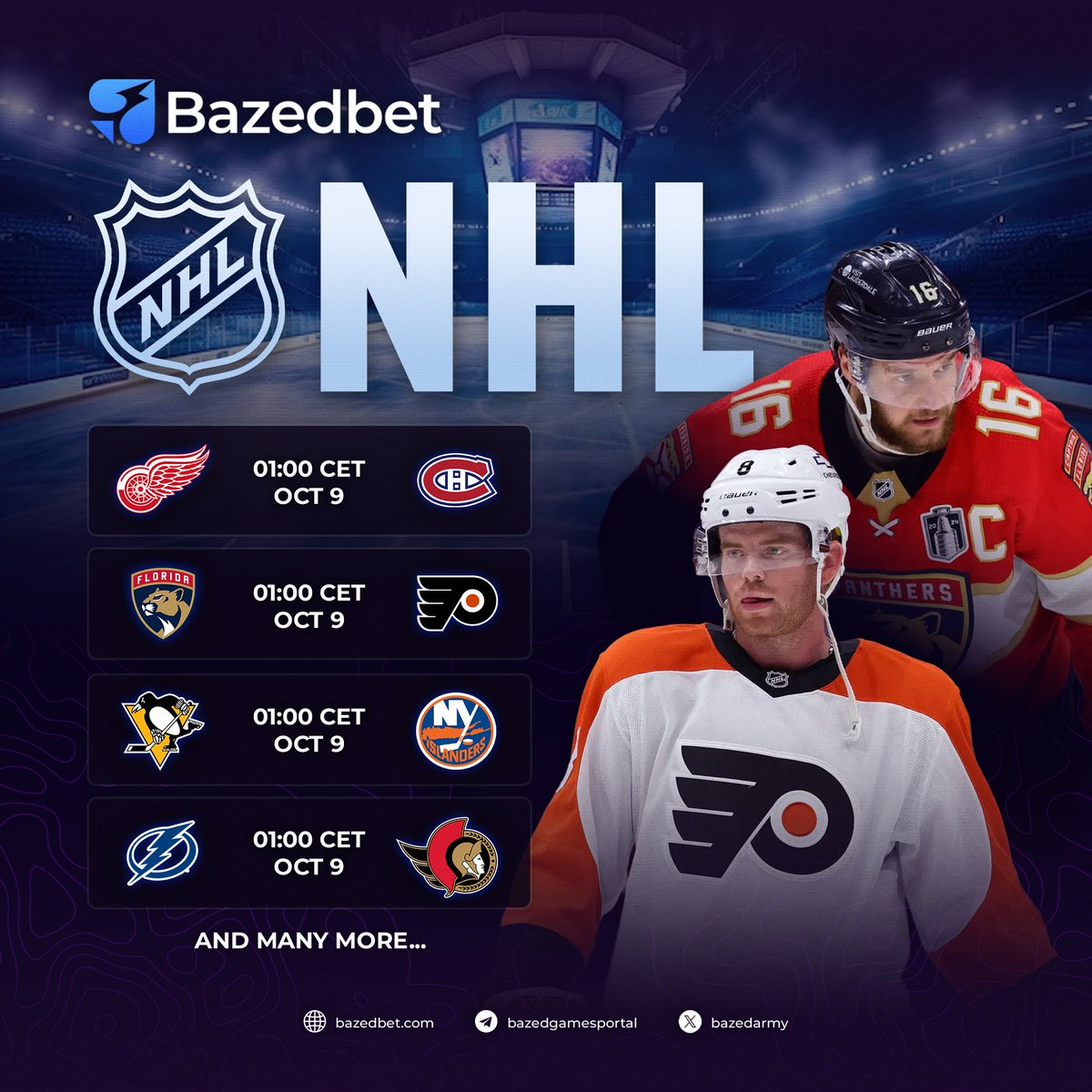 BazedArmy's tweet image. NHL IS BACK, BABY! 🔥

Big hits, filthy goals, and maybe a little boxing on the side. Bet on the action now at BazedBet!

#NHL