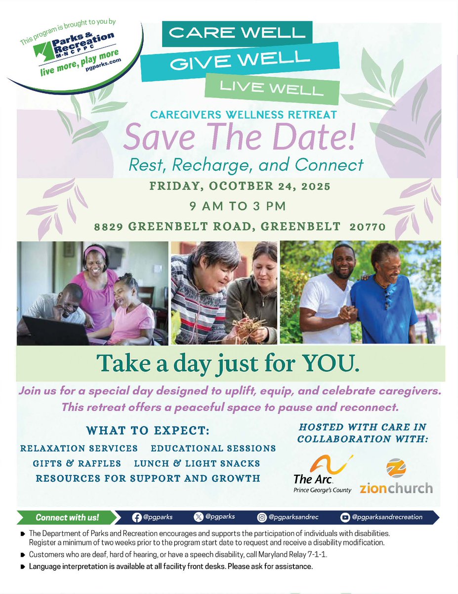 Maryland ABLE is honored to participate in this amazing caregiver retreat and look forward to sharing how an ABLE account can promote health, independence and a better quality of life.