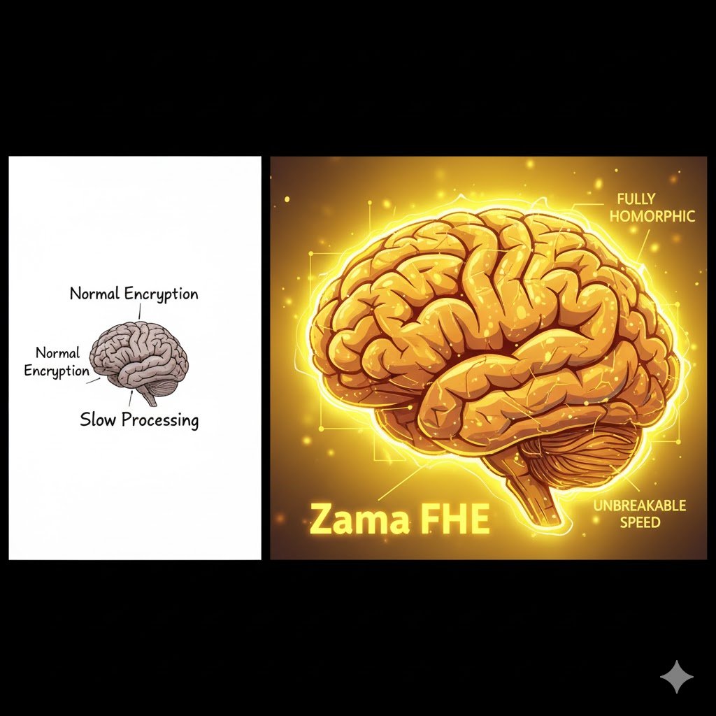 Karnataka49720's tweet photo. Old brain: can’t compute on encrypted data. New brain: Zama does it in seconds 🧠✨ #ZamaCreatorProgram #FHE #DataPrivacy #EncryptedComputing #TechHumor #ZamaAI @zama https://t.co/N3NxOIojtC