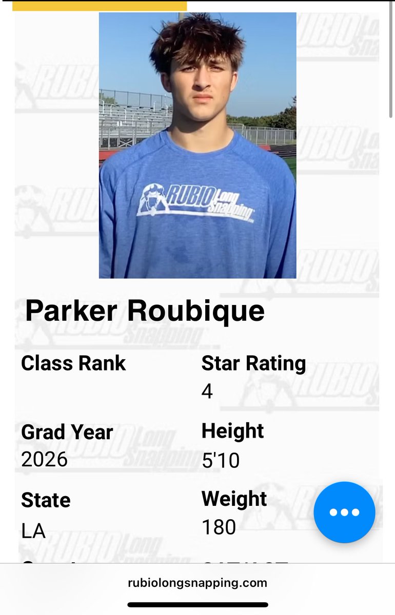 Parker Roubique C/O26 4⭐️ long snapper tweet media
