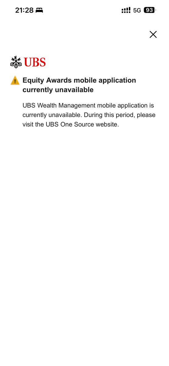 hollisrules's tweet photo. @UBS what’s up with the mobile app? https://t.co/xfeaMlaDzG