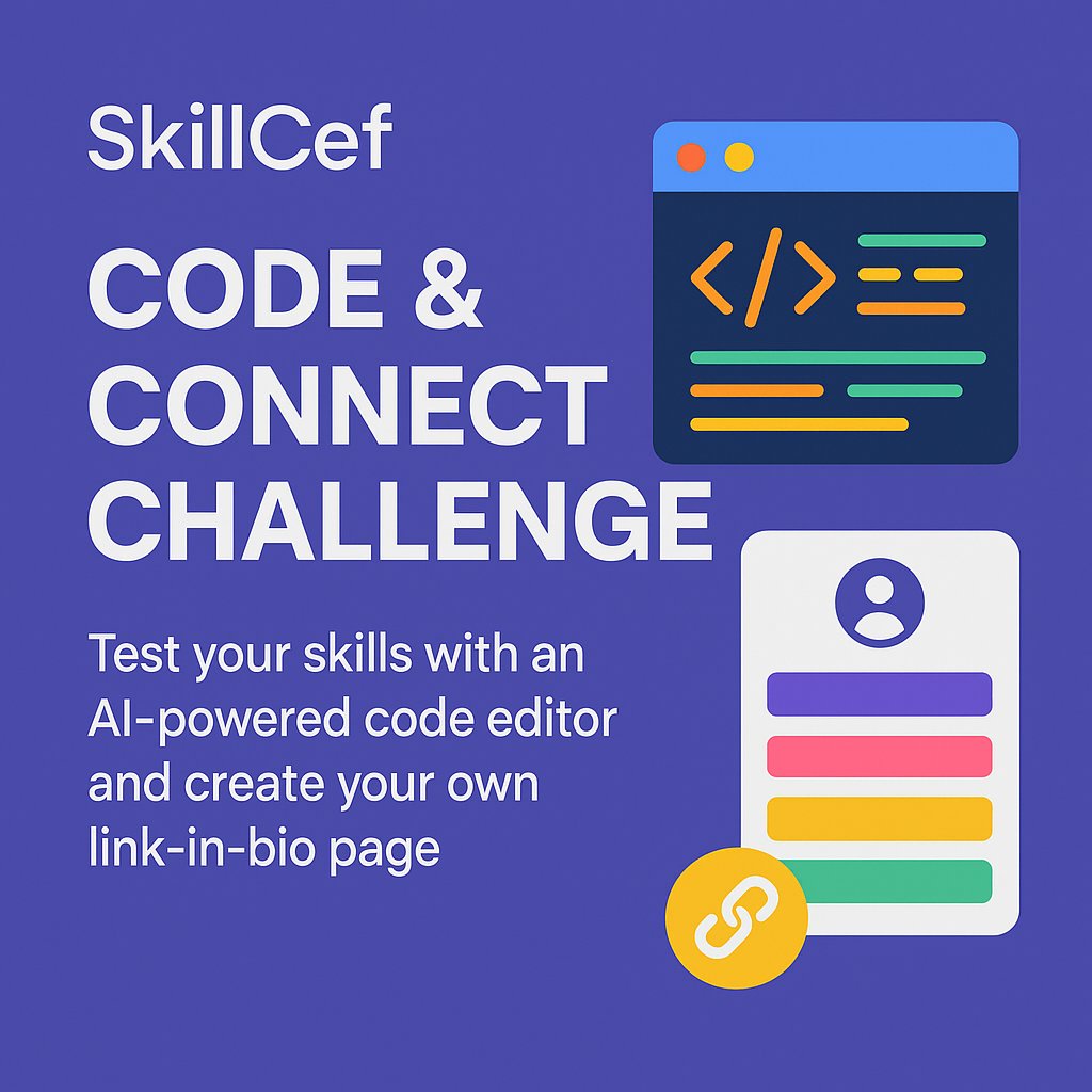 skillcef's tweet image. 🚀 The Skillcef Code &amp;amp; Connect Challenge is live!
Test our new AI IDE &amp;amp; create your Skillcef Dev Profile 🌐
✅ Visibility shoutouts
🎁 Merch
💼 Internship opportunities

Hosted by @skillcef 
Register Free 👉 [public.skillcef.com/events/b7aaa3e…]

#Skillcef #Coding #AIIDE #DevChallenge