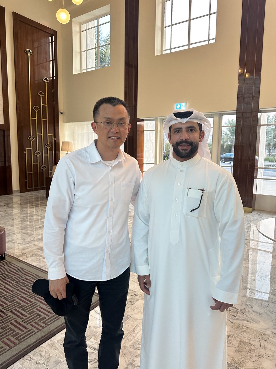 It’s a pleasure too meet you my friend <a href="/cz_binance/">CZ 🔶 BNB</a> 
Hope to see you again &amp; welcome to your second country Bahrain 🇧🇭

Keep building 💯
<a href="/BNBCHAIN/">BNB Chain</a>
