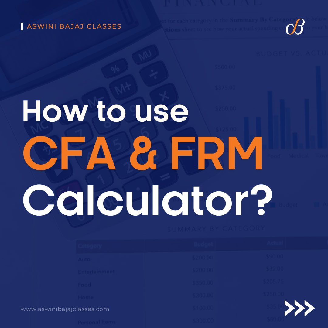 ABClasses_'s tweet image. Learn how to use your calculator smartly, save time, avoid silly mistakes, and gain the speed and accuracy you need.

#FinanceCalculator #CFAExam #FRMExam #CalculatorTips #ExamPreparation #StudySmart #AswiniBajaj #InvestInYourself #CFATips #FRMTips #CalculatorSkills