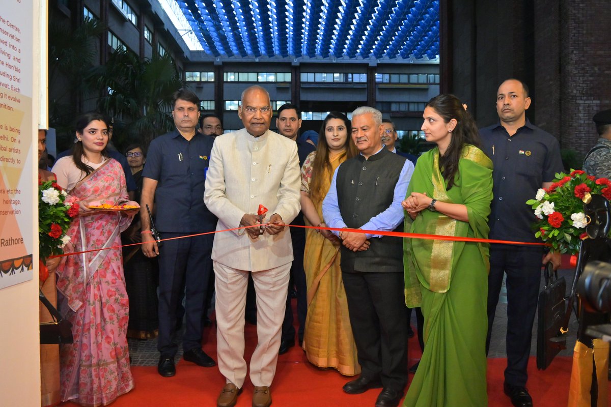 ramnathkovind's tweet image. Glad to inaugurate the tribal art exhibition “Silent Conversation: From Margins to Centre” at India Habitat Centre, New Delhi organized by National Tiger Conservation Authority and Sankala Foundaion.

The exhibition beautifully presents ‘Conservation through art, celebrating the…