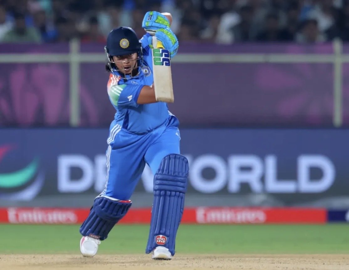 There’s something so special about watching young players like Richa Ghosh rise with such calm courage. Her innings is always heart, hustle, and hope rolled into one. 💙🏏 #WomensWorldCup2025 <a href="/13richaghosh/">Richa Ghosh</a>