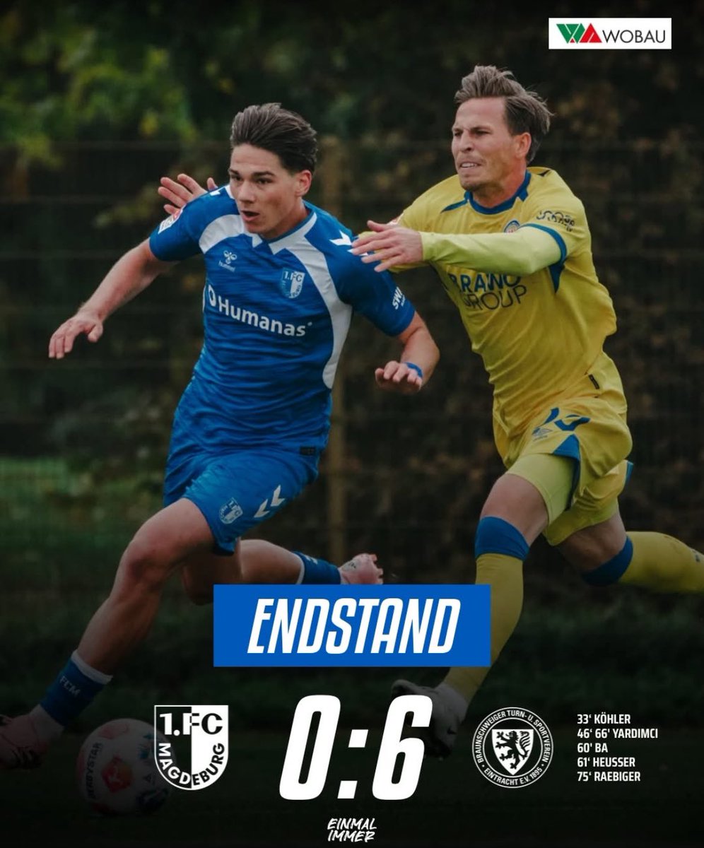 1fc_magdeburg's tweet photo. ⏹️ Schluss im Testspiel.
📝 Zum Spielbericht: https://t.co/sepChBKyww
#FCMEBS #EINMALIMMER https://t.co/WBjIGK3u2H