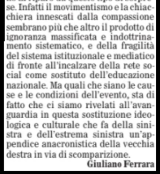 "ignoranza massificata": questo è il punto!