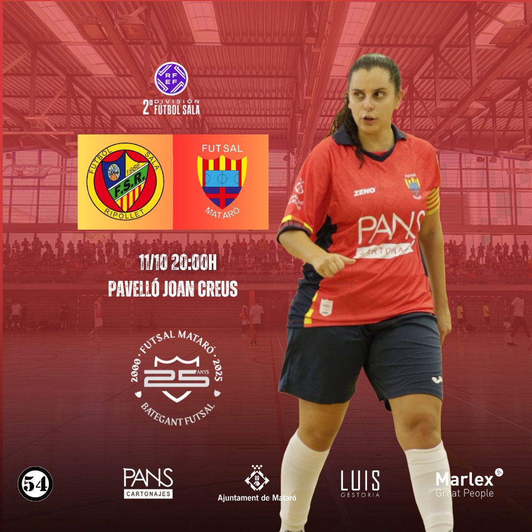 CE Futsal Mataró (@futsal_mataro) on Twitter photo 🔥 El Futsal Cartonajes Pans Mataró afronta aquest cap de setmana la quarta Jornada de lliga.
📍 Pavelló Joan Creus
🕢 Dissabte 11, 20:00h
⚔️ <a href="/FsRipollet/">Fútbol Sala Ripollet</a>
#maideixisdelluitar
#cartonajespans 🔥 El Futsal Cartonajes Pans Mataró afronta aquest cap de setmana la quarta Jornada de lliga.
📍 Pavelló Joan Creus
🕢 Dissabte 11, 20:00h
⚔️ <a href="/FsRipollet/">Fútbol Sala Ripollet</a>
#maideixisdelluitar
#cartonajespans