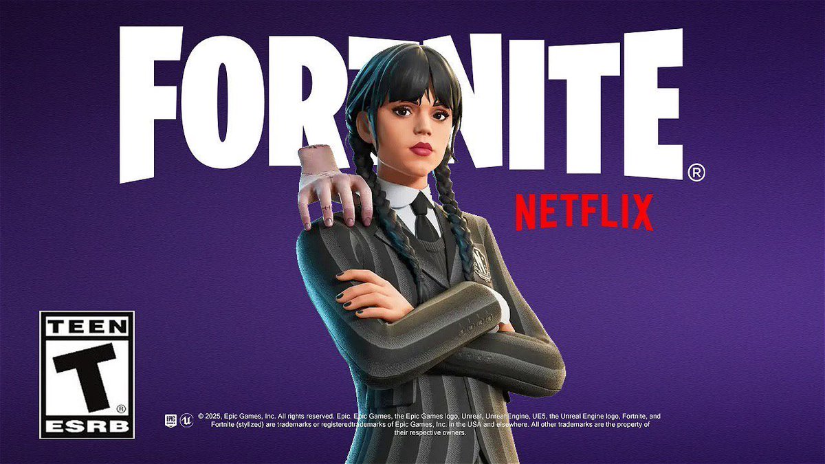 Wednesday Addams is coming to #Fortnite this Halloween‼️
