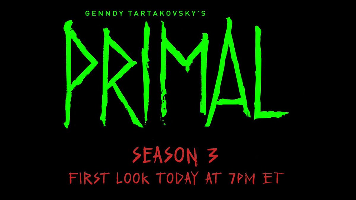 swimpedia's tweet photo. Tune into the #AdultSwim YouTube channel tonight at 7:00 PM ET for a first look at Genndy Tartakovsky's Primal Season 3! https://t.co/1xvId1CGQr