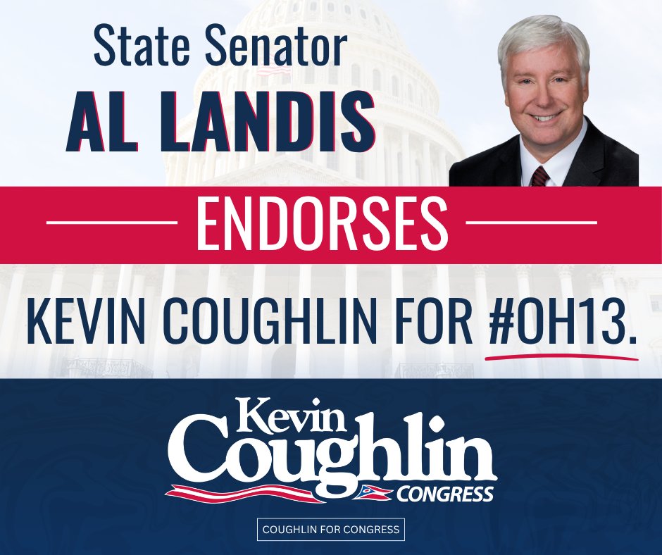 Proud to have the support of State Senator Al Landis — a proven conservative who puts Ohio families first! #OH13