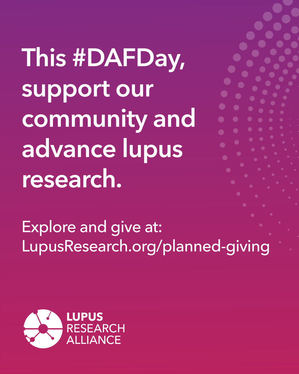 LupusResearch's tweet photo. It’s #DAFDay! ✨

A Donor Advised Fund (DAF) is a tax-advantaged investment account. You can contribute cash or assets for an upfront tax benefit, invest the funds, and recommend distributions to nonprofits – like the Lupus Research Alliance.

Your DAF gift to the LRA will drive the advancement of research and makes a huge impact for those living with lupus.

DAFs make giving easier, more strategic, and more impactful – they are simple, powerful, and flexible.

Explore and give: https://t.co/6KSRyw0b3b 

#DonorAdvisedFunds #DAF #GivingThroughDAFs #LupusResearch #LupusResearchAlliance #philanthropy #DAFDay2025 #GivingBlock