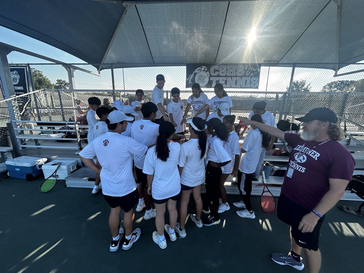 Time to swing! Cougs take on Georgetown Eastview in 2nd round of team tennis playoffs! Beautiful morning in Aggieland. <a href="/KempnerSports/">Kempner Athletics</a> <a href="/KHS_Cougars/">Kempner High School</a> <a href="/KempnerABC/">KABC</a> <a href="/FBISDAthletics/">Fort Bend ISD Athletics</a>