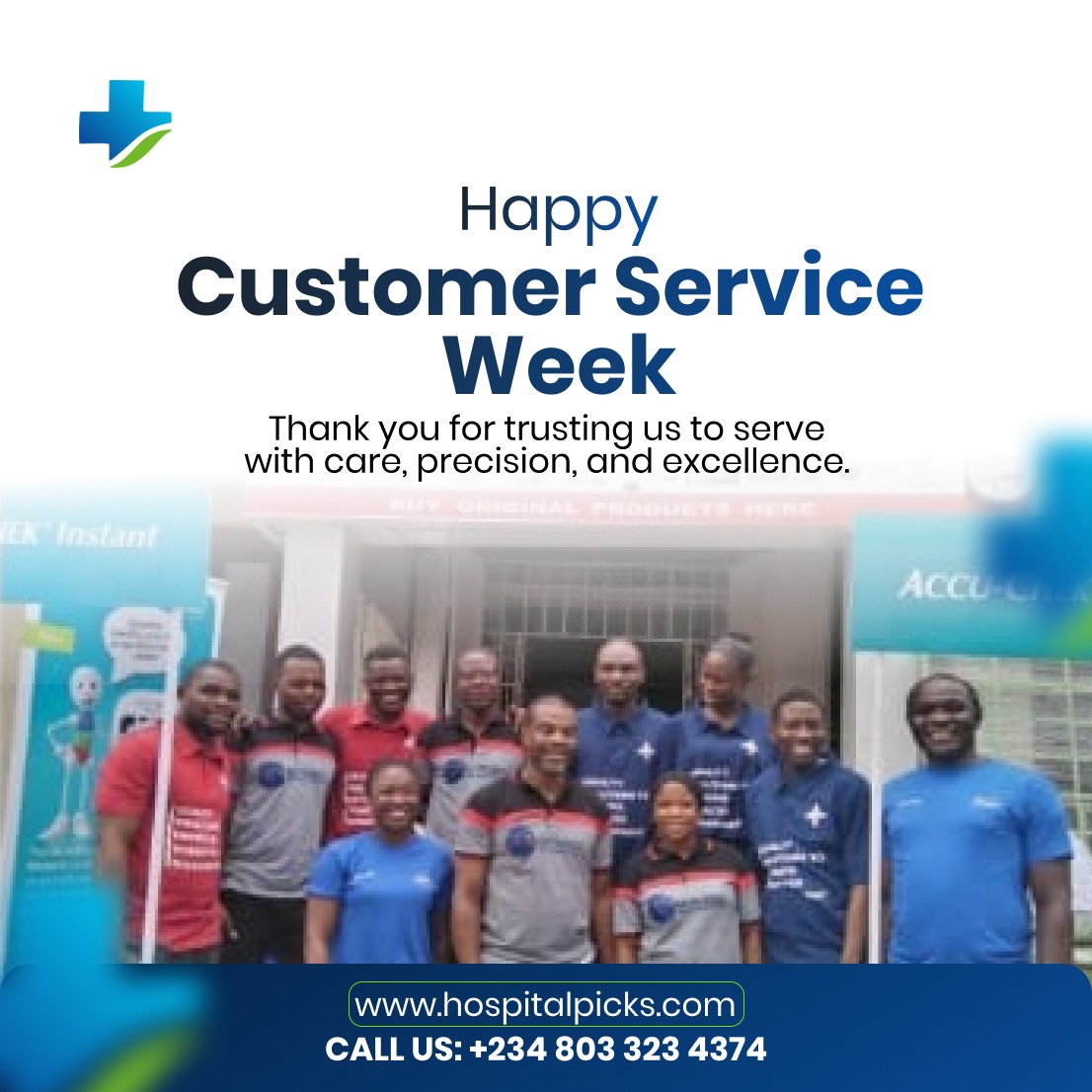 hospitalpicksng's tweet image. Happy Customer Service Week! 
At Hospital Picks, every client is at the heart of what we do.
Thank you for trusting us to serve with care, precision, and excellence. 
#hospitalpicks #customerserviceweek #labsolutions #ThankYou #healthcareexcellence #medicalequipment