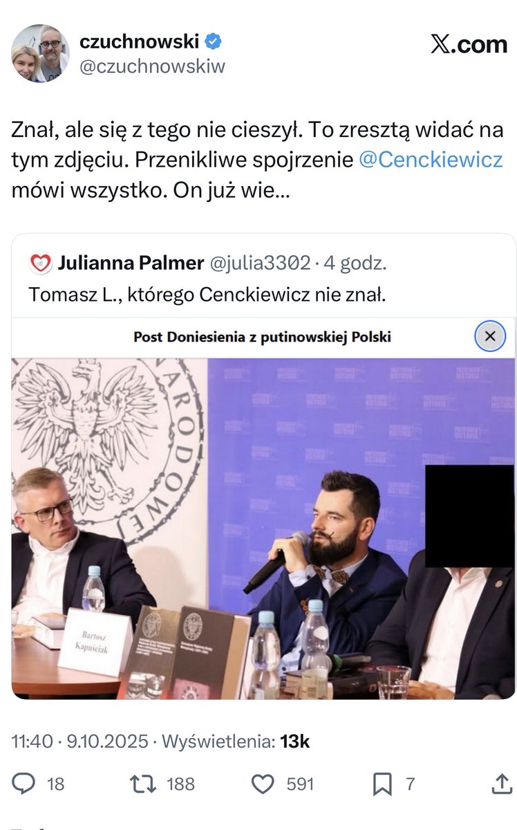 Cenckiewicz's tweet photo. To jak przestroga… przed nienawiścią przez którą można pomylić dr. Bartosza Kapuściaka z ⁦@ipngovpl⁩ ⁦@MuzeumWykletych⁩ z Tomaszem L., który miał być rzekomo moim kolegą i szpiegiem Rosji w Komisji Likwidacyjnej WSI w 2006 r. (do której powołał go Sikorski) https://t.co/AjdLxM0GLA