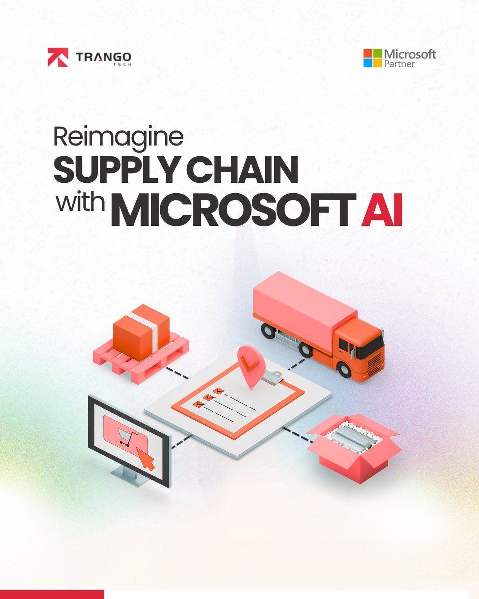 TrangoTech's tweet image. Reimagine your supply chain with the power of @MicrosoftAI  — turning complexity into clarity, and data into decisive action. 
#MicrosoftAI #DigitalTransformation #SupplyChainInnovation