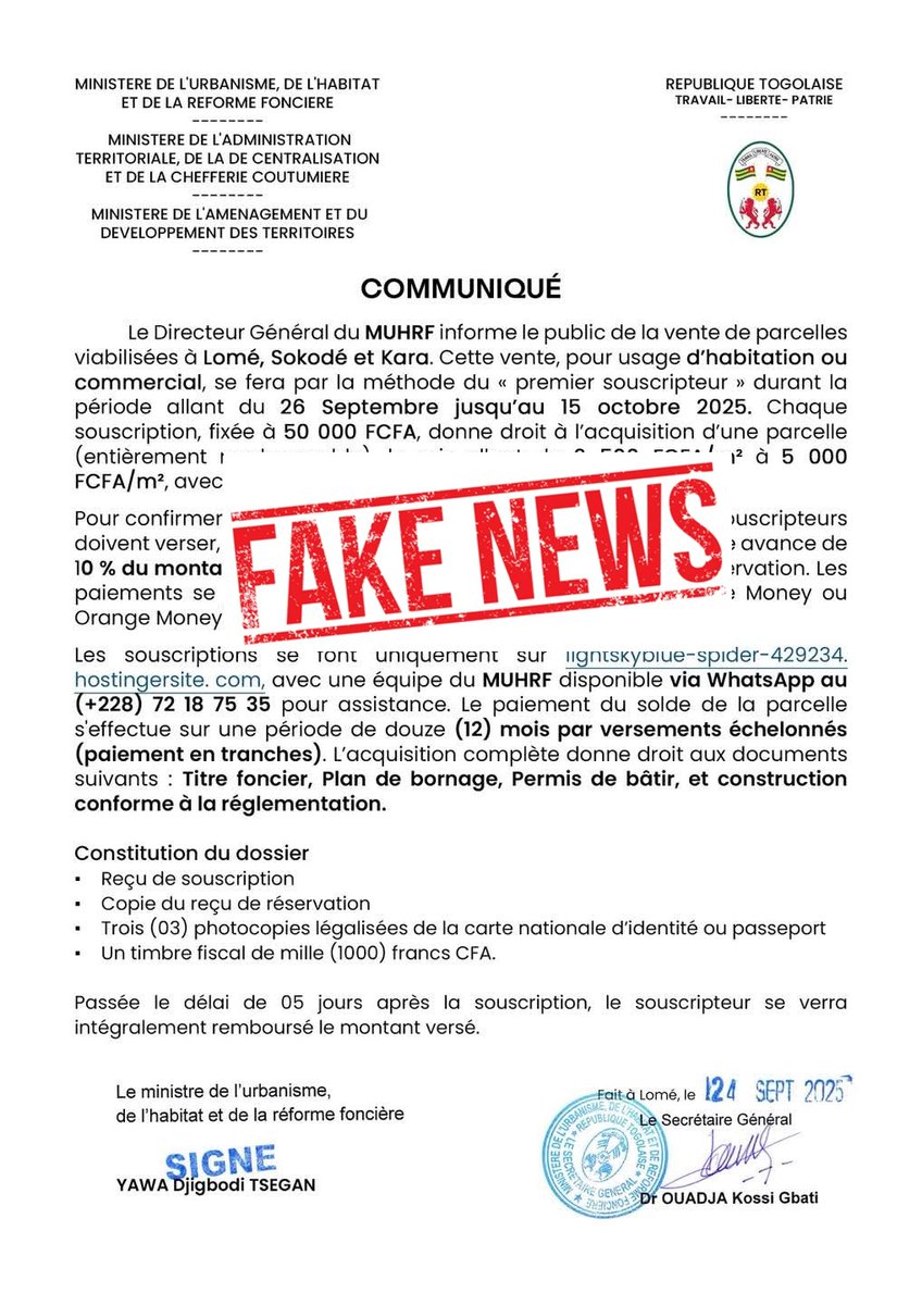 Ministère de l'Urbanisme - TOGO (@muhrf_tg) on Twitter photo 